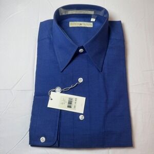 Joseph Abboud Mens Dress Shirt Royal Blue 100% Cotton Egyptian Size 15.5 34/35‎
